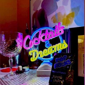 Neon LED Cocktails and Dreams sign